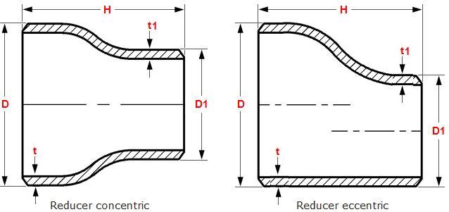 DIN 86089 Copper Nickel Cu Ni 70 30 C71500 Concentric and Eccentric Reducers